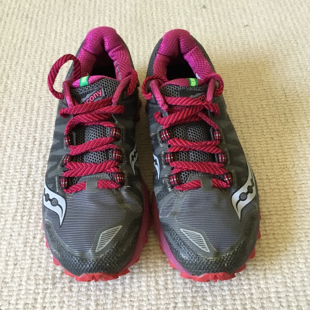 Saucony Women's Trail Runners in Gray and Pink